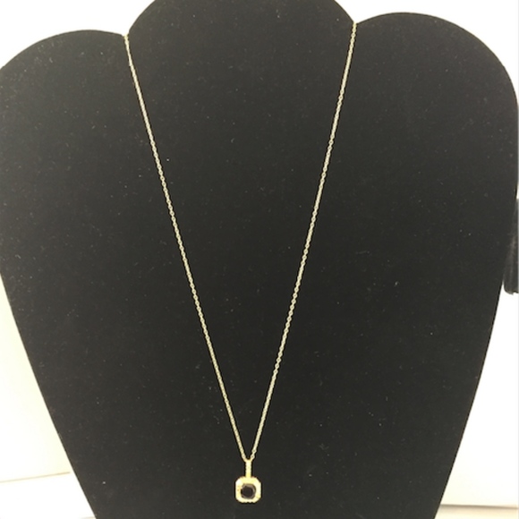Black Spinel 18K Gold over Silver pendant Necklace - Picture 5 of 5